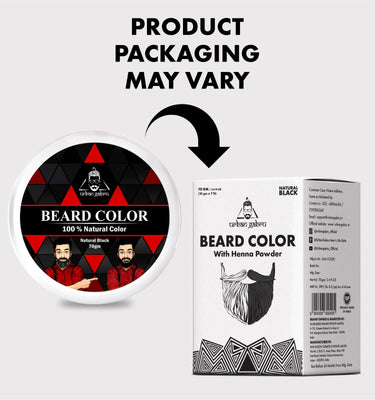 UrbanGabru Beard Color for Men with Henna Powder 70g - Black | No Parabens or Sulphates | Natural Beard Color